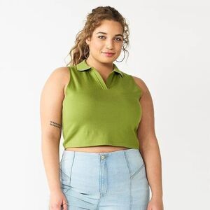 Juniors' Plus Size SO Cropped Polo Tank 3X